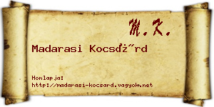 Madarasi Kocsárd névjegykártya